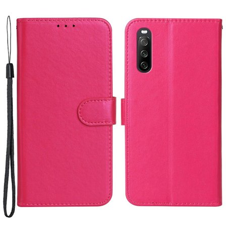 SKALO Sony Xperia 10 V Flip Cover m. pung i PU-læder - Cerise