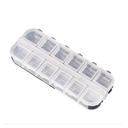 Förvaringslåda med 12 fack i genomskinlig plast