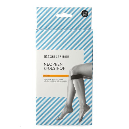Matas Striber Neopren Knæstrop Sort Onesize, Medicin & Pleje, Støttebind, Knæstøtte