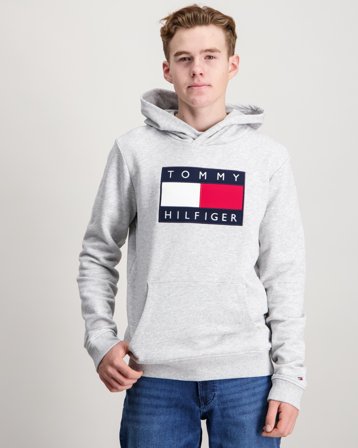 Tommy Hilfiger HERITAGE FLAG HOODIE Grå Huvtröjor/Hoodies Kille - Kids Brand Store