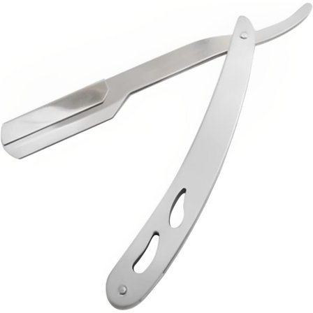 1 stk Matt Sølv Rett Kant Barberkniv Profesjonell Skjærekniv Mustasje Skjegg Barberkniv