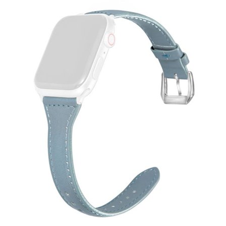 Apple Watch Series 6 / 5 44mm simple leather watch band - Baby Blue