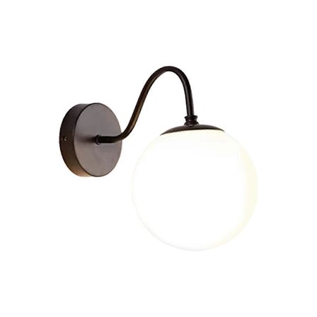 Moderne vegglampe for soverom, melkehvit globusglass vegglampe for bad, kjøkken, stue