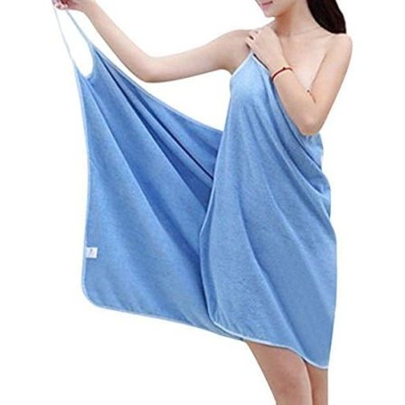 BX-910 Dame Mikrofiber Badekåpe Bade Skjørt for Kvinner med Myke Skulderstropper Badehåndkle Strandklut Magisk Kjole Badekåpe (Badehåndkle Skjørt)