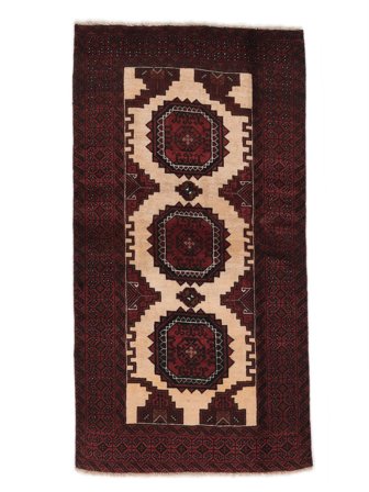 Orientalsk Beluch Teppe 100X183 Svart/Oransje Ull, Persia