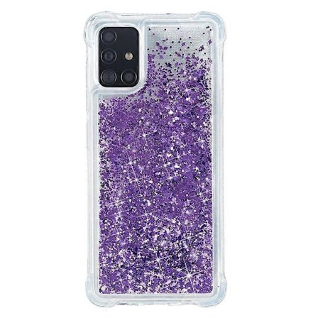 Pure Color Glitter Powder Quicksand TPU-deksel Kompatibelt for Samsung Galaxy A51 SM-A515