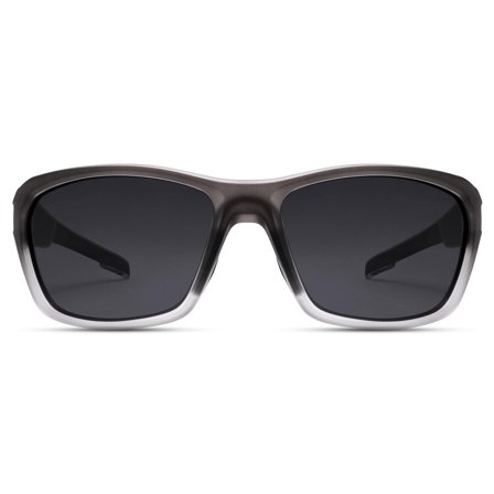 Gafas de sol deportivas en gris degradado con lentes negras polarizadas para hombres - Gafas de sol deportivas