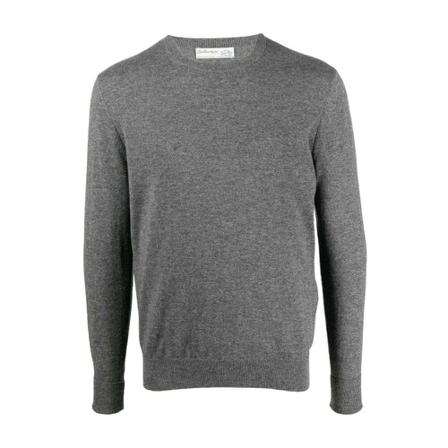 Ballantyne Round-neck Strik Grå, Herre Strik, Størrelse: XL