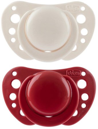 Chicco Succhietto Air Rosso Silicone 6-16 Mesi 2 Pezzi