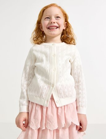 Lindex Cardigan Drop Needle Knit - White - 92