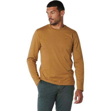 No Excess, T-shirt long sleeve crewneck solid dark fudge Bruin, Heren, Maat:S