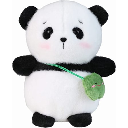 Panda Plussjdyr, Myk Plussj Kanin Panda Tiger Leke med Veske, Koselig Klemmbar Søt Leke, Bursdag for Barn (Panda)