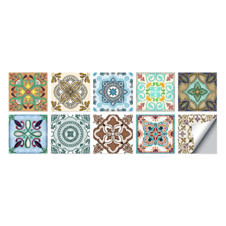 Bad og kjøkken flis klistremerker 20 stk 15x15 cm Venetiansk stil-Vanntett PVC lim veggdekorasjon Mosaikk sementfliser