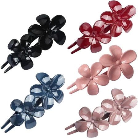 Blomsterhårklemmer, Store, Farverige, Glitrende Hårklemmer, Elegante Hårklemmer til Kvinder, Hårtilbehør til Kvinder og Piger (5 stk.)