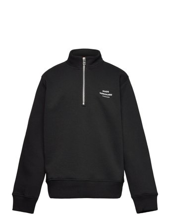 Mix Sweat Crewie Half Zip Sweatshirt Black Mads Nørgaard