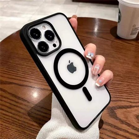 Kompatibelt Magsafe Magnetiskt Trådlöst Laddningsskal kompatibelt iPhone 17 Air 16 15 14 13 12 11 16 Pro Max Mini Plus Hårt Akryl Genomskinligt Skal