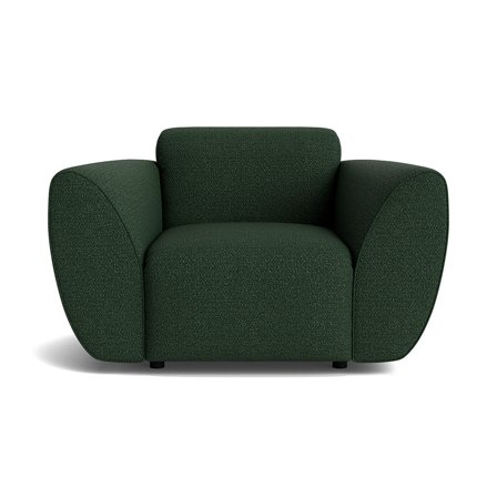 Wednesday Sessel in Raisa Grün, moderner Polstersessel mit breiten Armlehnen, komfortabler Loungesessel für das Wohnzimmer, Breite 78cm.