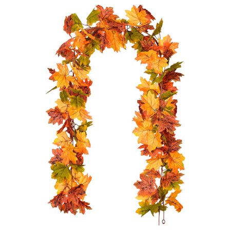 2 stk. Kunstige blade efterårsguirlande, ahornblade vinranke kunstig