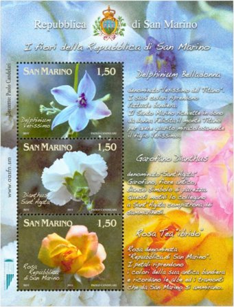 San Marino 2011 - Blomster - Postfrisk miniark