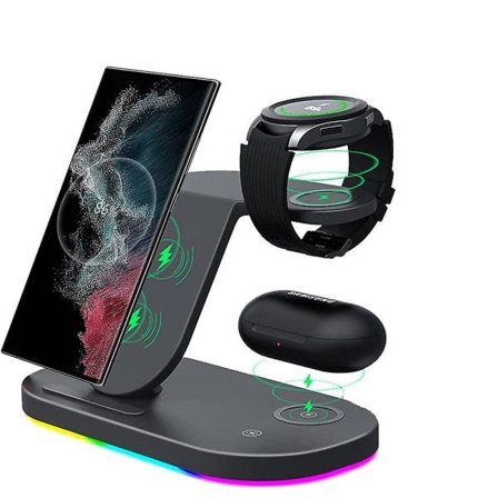 3-in-1 langaton Android-laturi, yhteensopiva Samsung-laitteiden kanssa, latausasema yhteensopiva Galaxy S22/s22+/s22 Ultran kanssa【HY】
