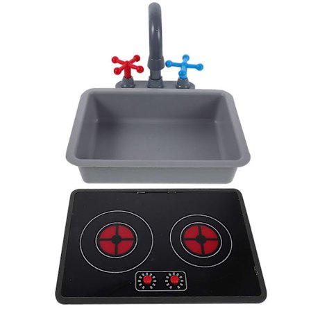 Lekekjøkken for barn: Leke-kjøkkensett med vask, induksjonskomfyr - Lys- og lydeffekter, rollelek-leketøy for gutter G[YJD]