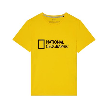 National Geographic Logo T-shirt Men short-sleeved sweaters Yellow S