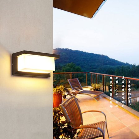 LED utendørs vegglampe med bevegelsessensor, 18w utendørsbelysning vanntett firkantet radarinduksjonskontrolllys