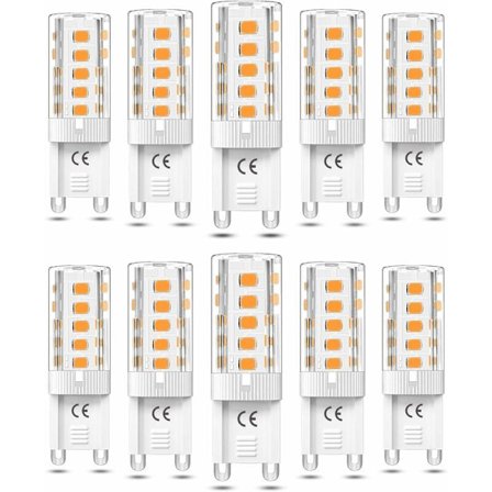 10 kpl G9 LED-lamppuja Himmennettävä 5W Lämmin valkoinen 3000K G9 LED-lamput Halogeenivastaava 50W AC110/220V [Energialuokka F]
