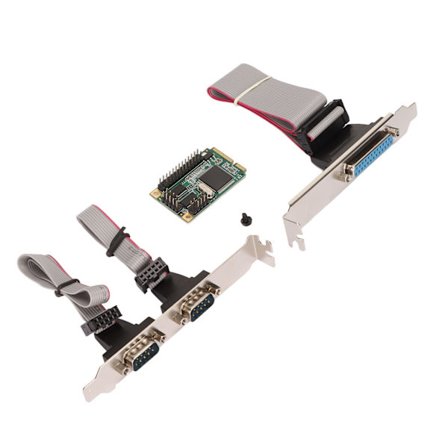 Mini PCIe sarja-rinnakkais laajennuskortti 6Gbps PCI Express tulostimelle LPT-portti 2-porttia RS 232 DP9-naulaadapter 4U-kotelolle