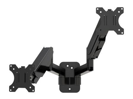 Multibrackets M Monitormount Wall Basic Dual monteringssett - full bevegelse - for 2 LCD-display / bøyd LCD-display - svart