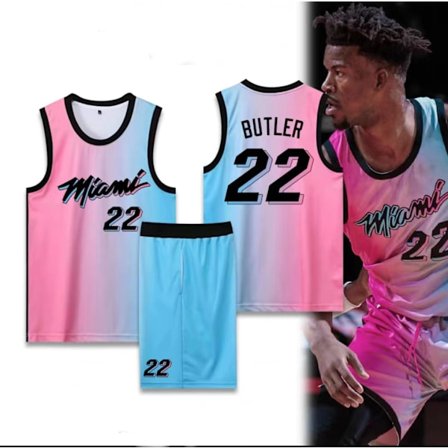 Basketbollströjor Sportkläder Jimmy Butler Miami Heat Nr 22 Basketbollströjor Vuxna Barn Fotbollströjor Gradienter Gradientfärger