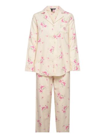 Lrl L/S Notch Collar Long Pant Pj Set Patterned Lauren Ralph Lauren Homewear