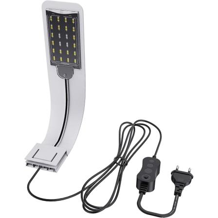 Ultra-lille LED-lampe til små akvarier, mini-akvarium clip-on-lys med 24 hvide LED'er til 30-40 cm store akvarier, 10w (sort)
