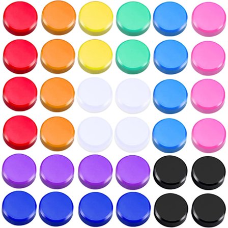 40 st färgglada runda dekorativa kylskåpsmagneter i 10 färger för magnetisk tavla, whiteboard, klassrum