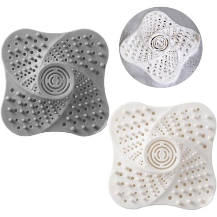 2-pak afløbsrens, hårfanger, silikone badekar afløbsbeskytter, vask afløbssi med sugekopper