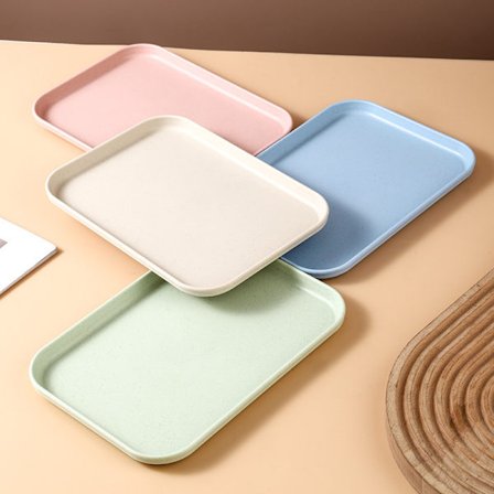 4 färger plast serveringsbricka café rektangulär bricka