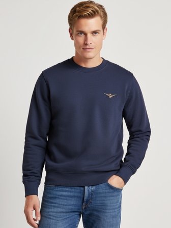 Accademia Militare Felpa Senza Zip Uomo Blu