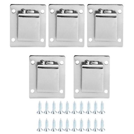 5-pakning hyllebrakett i rustfritt stål, rørstøtteholder, sølv