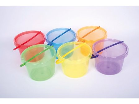 Transparent hinkar färgade 6/fp - Lyreco - Skola och förskola - Lekmaterial - Sandlek och vattenlek