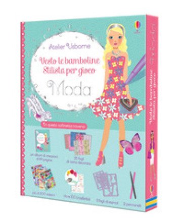 Moda. Vesto le bamboline. Stilista per gioco. Con gadget. Con Adesivi Fiona Watt