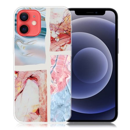 Marmormotiv iPhone 12 Mini skal - Vågig Marmorplatta