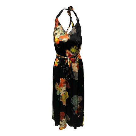 Dries Van Noten, Floral Long Sleeve Dress Czarny, Kobieta, Rozmiar: S
