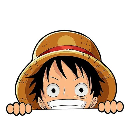 5,5'' One Piece -animaatiohahmoautotarra Monkey D. Luffy Peeker Peek -animaatiotarrat ikkunaan, tavaratilan kansiin, puskuriin, tarra