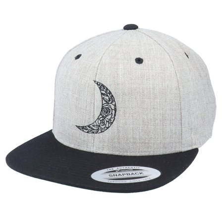Iconic - Grijs snapback Cap - Moon Rose Mandala Heather Grey/Black Snapback @ Hatstore