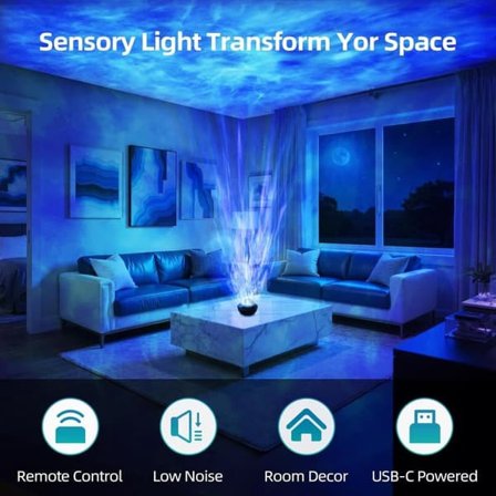 LED Tähtitaivasprojektori – Ladattava yövalo Aurora-efektillä, 16 valoefektiä ja kaukosäädin