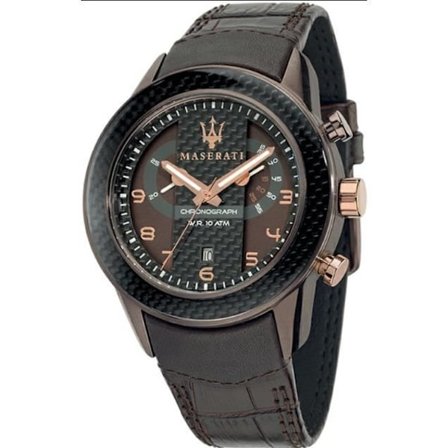 Klocka - Maserati - Modell ej specificerad - Kvarts - Analog - Brunt läder