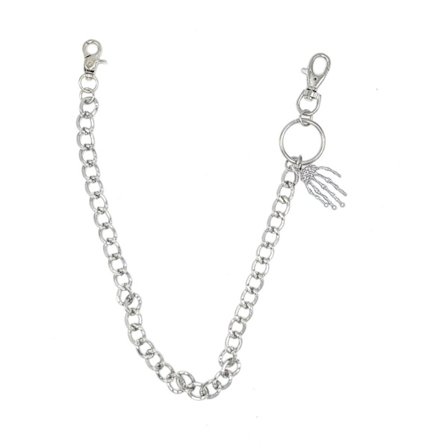 Silverfärgad byxkedja hand