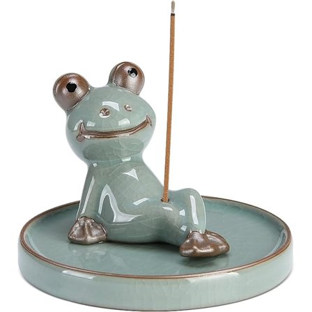 Røkelsesholder, Håndlaget Røkelsesbrenner, Frosk Røkelsesholder for Pinner, Keramisk Røkelsesbrennerholder