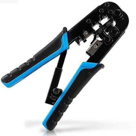 Krimpverktøy Kategori 5 Nettverksverktøy Dobbelt Nettverkskabel Krimpverktøy Krystallhode Krimpverktøy Skralle Nettverkskabelverktøy (blå+b