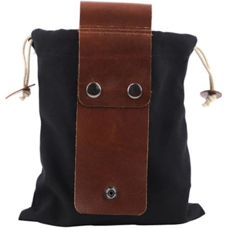 (Sort) Voksdug Foraging Pouch, Vandreture Taljeposer Sammenklappelig